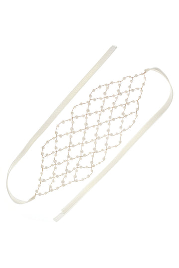 Diademas de perlas nupciales blancas Tocados
